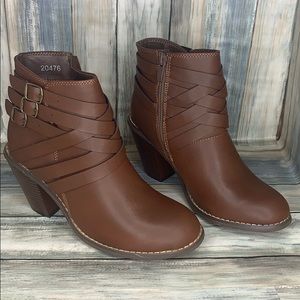 Journee Collection Women's Multi Strap Ankle Boots